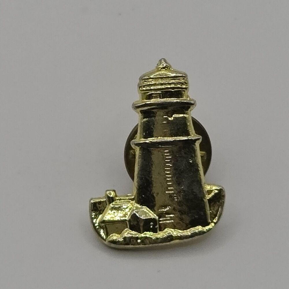 Lighthouse Goldtone Lapel Pin 1"